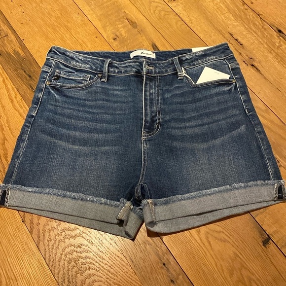 Kancan Sunny Denim Cuffed Roll Hem High Rise Jean Shorts Sz 2XL - Picture 1 of 7